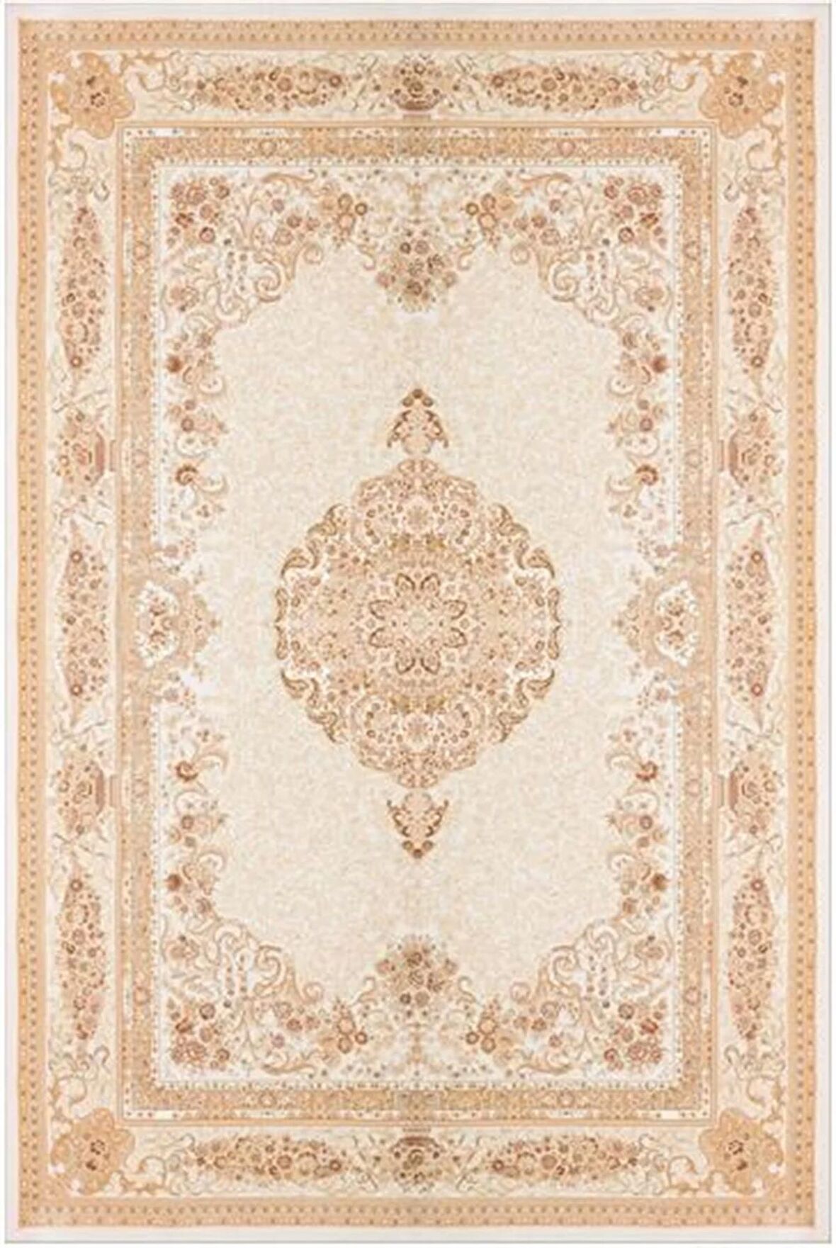 Çam Halı Gloria TD688 Bej Klasik Desen Dokuma Saçaklı Kilim