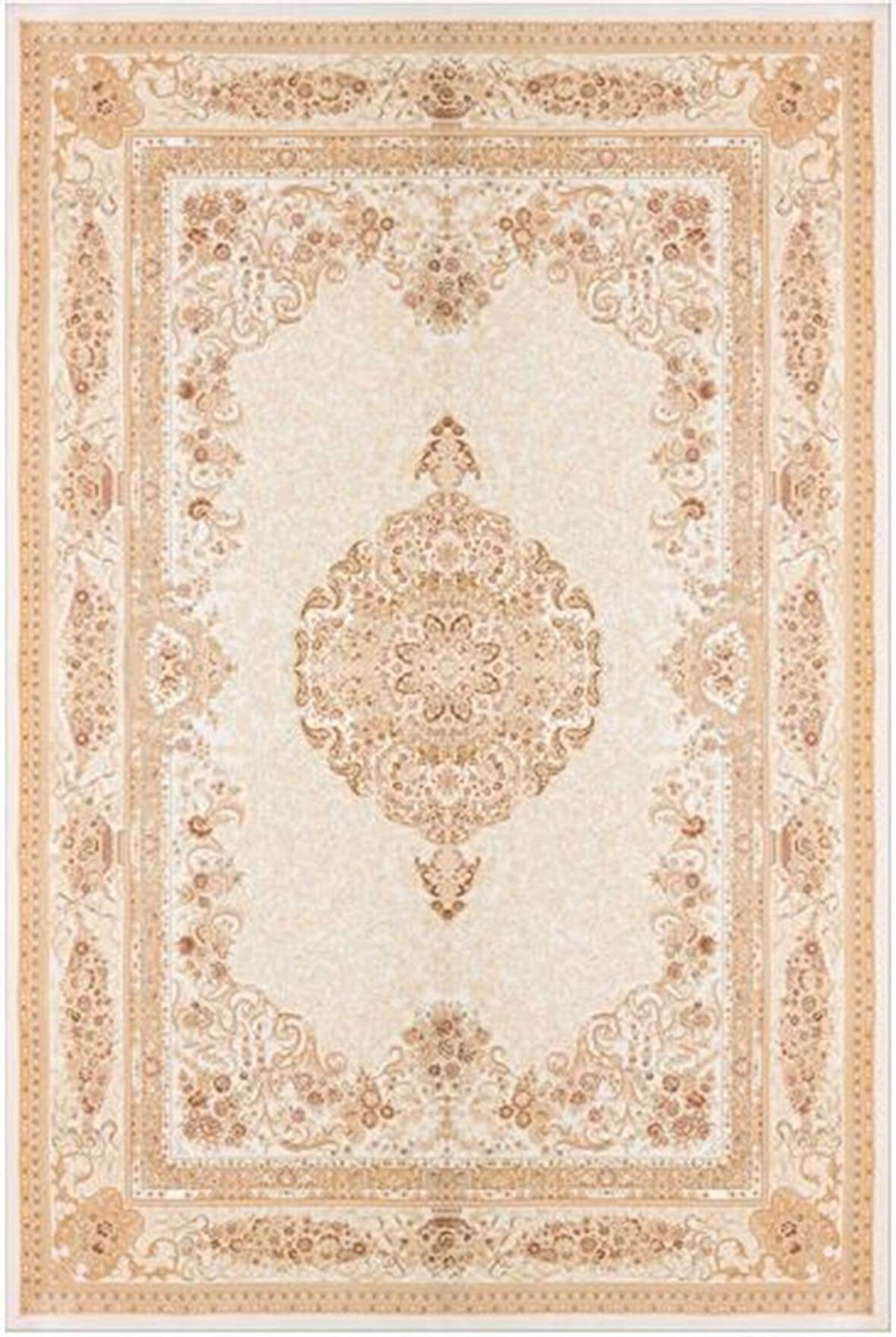 Çam Halı Gloria TD688 Bej Klasik Desen Dokuma Saçaklı Kilim