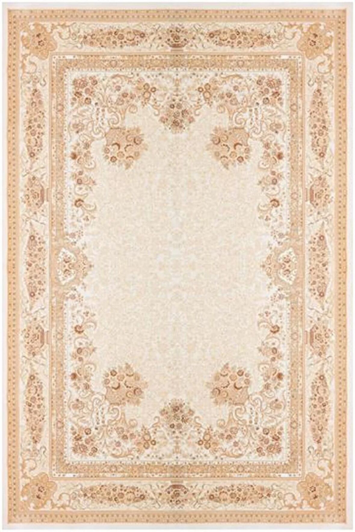 Çam Halı Gloria TD68801 Bej Klasik Desen Dokuma Saçaklı Kilim