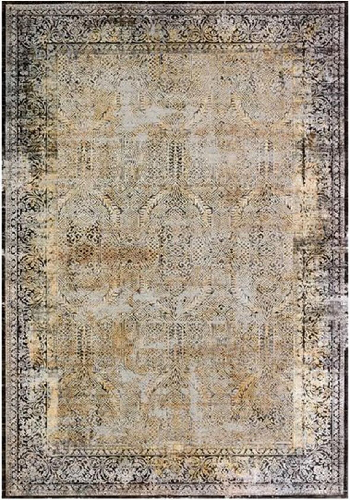 Çam Halı Gloria TD696 Hardal Klasik Desen Dokuma Saçaklı Kilim