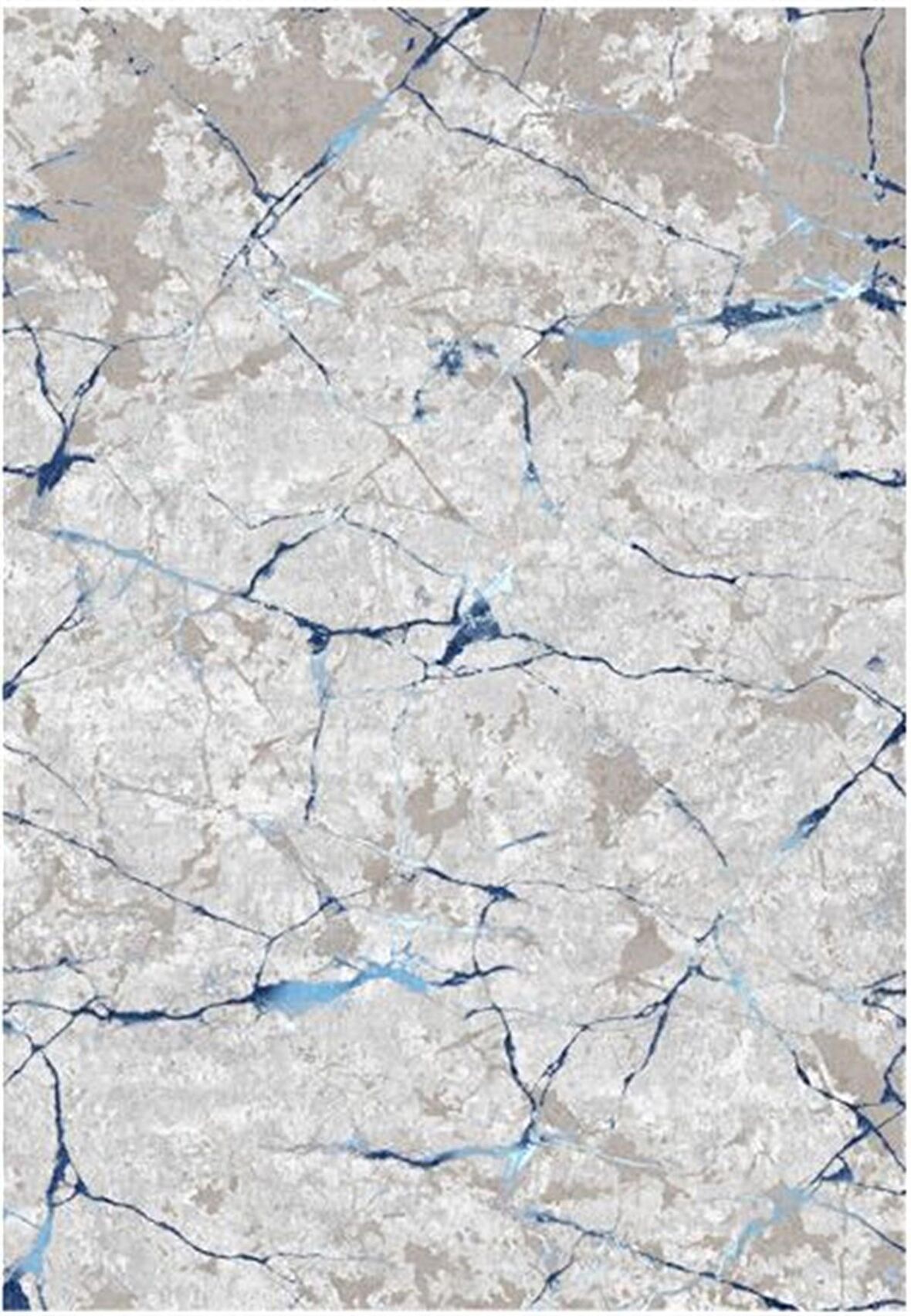 Çam Halı Gloria TD35001 Mavi Mermer Desen Dokuma Saçaklı Kilim