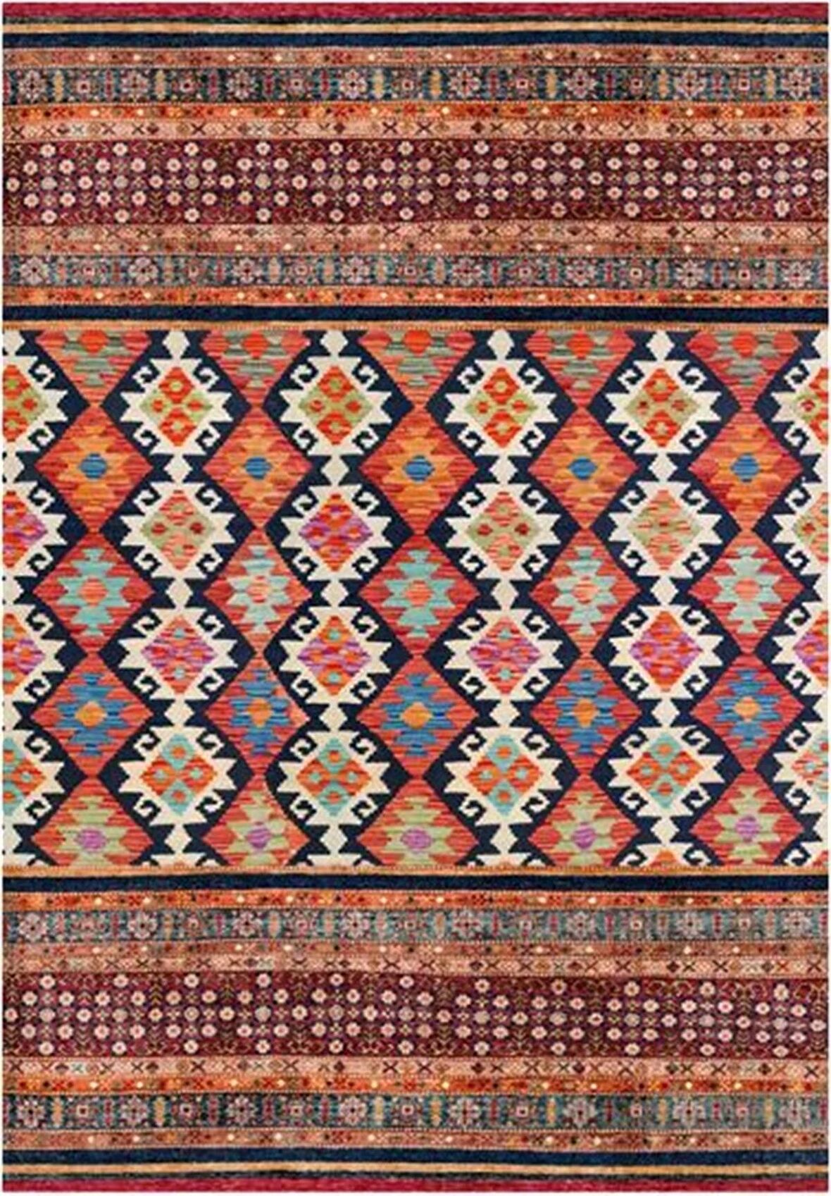 Çam Halı Gloria TD792 Multi Etnik Desen Dokuma Saçaklı Kilim