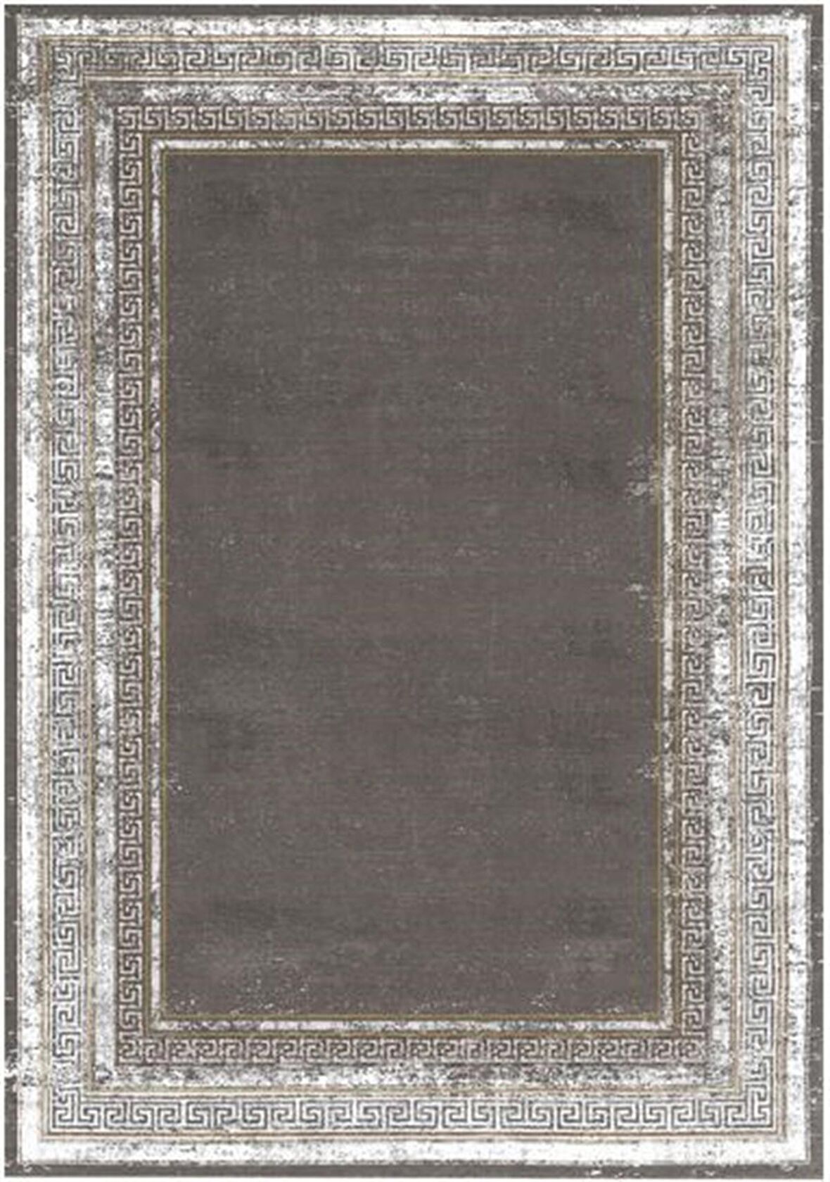 Çam Halı Gloria TD67303 Gri Art Deco Versace Desen Dokuma Saçaklı Kilim