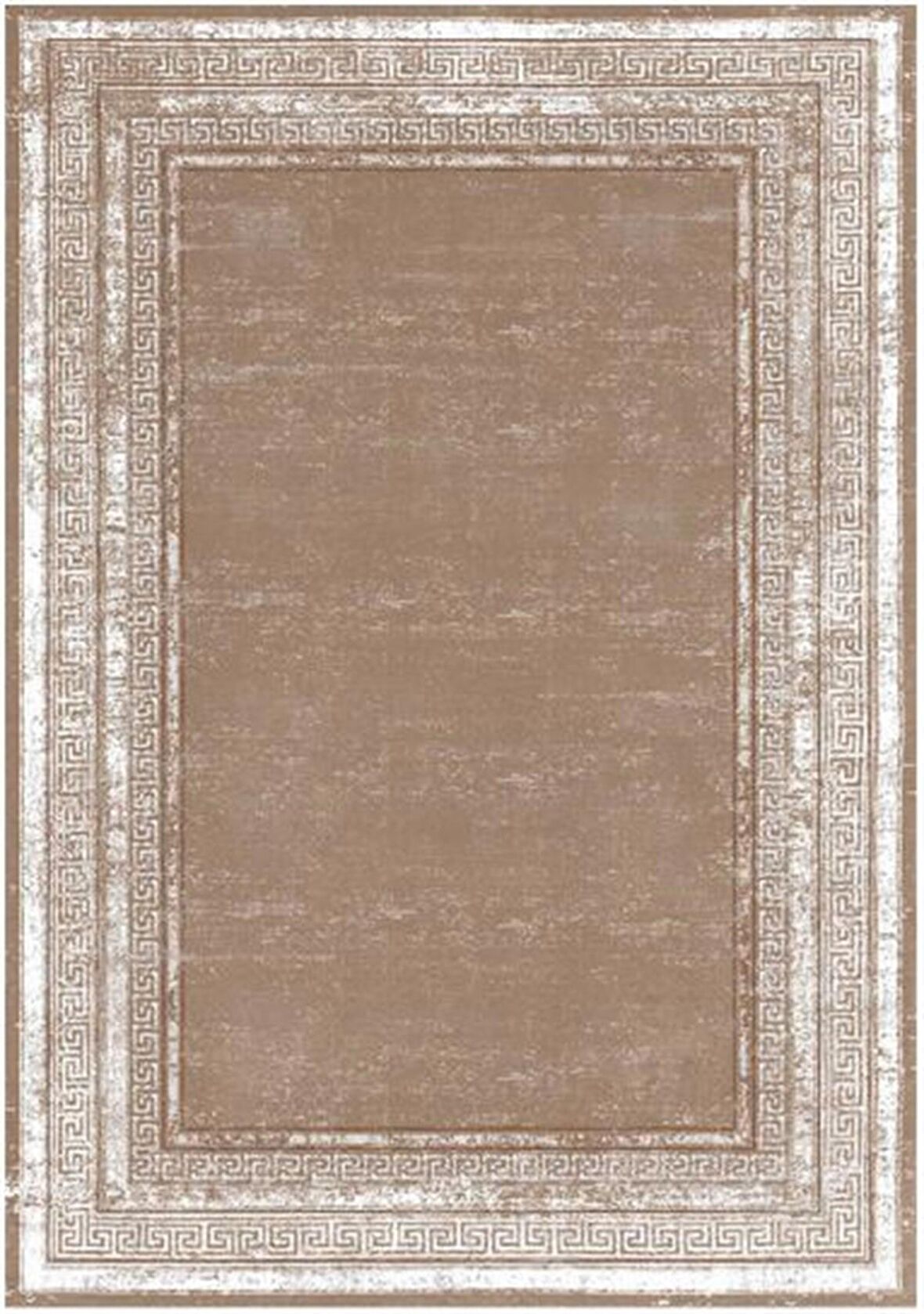 Çam Halı Gloria TD67304 Bej Art Deco Versace Desen Dokuma Saçaklı Kilim