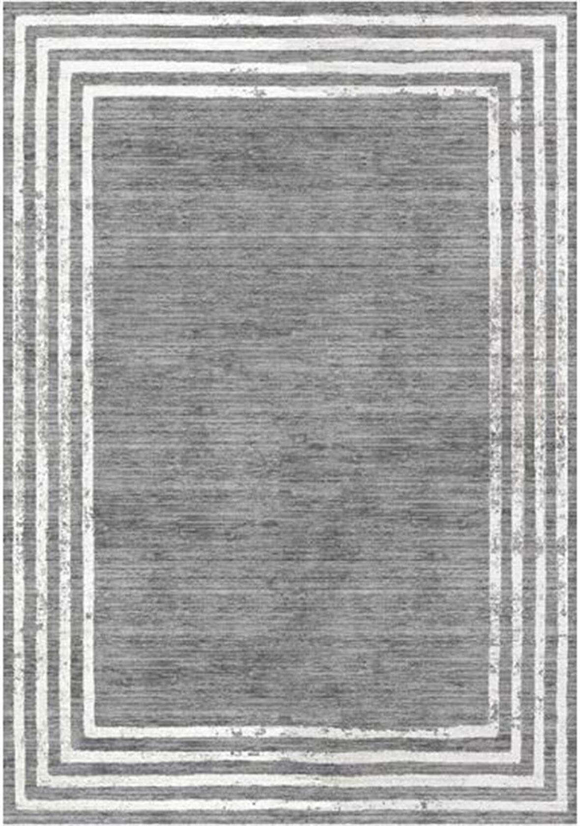 Çam Halı Gloria TD716 Gri Art Deco Modern Desen Dokuma Saçaklı Kilim
