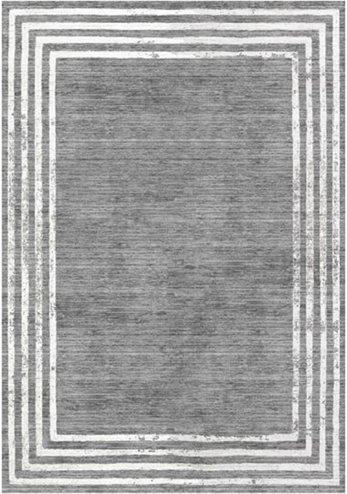 Çam Halı Gloria TD716 Gri Art Deco Modern Desen Dokuma Saçaklı Kilim