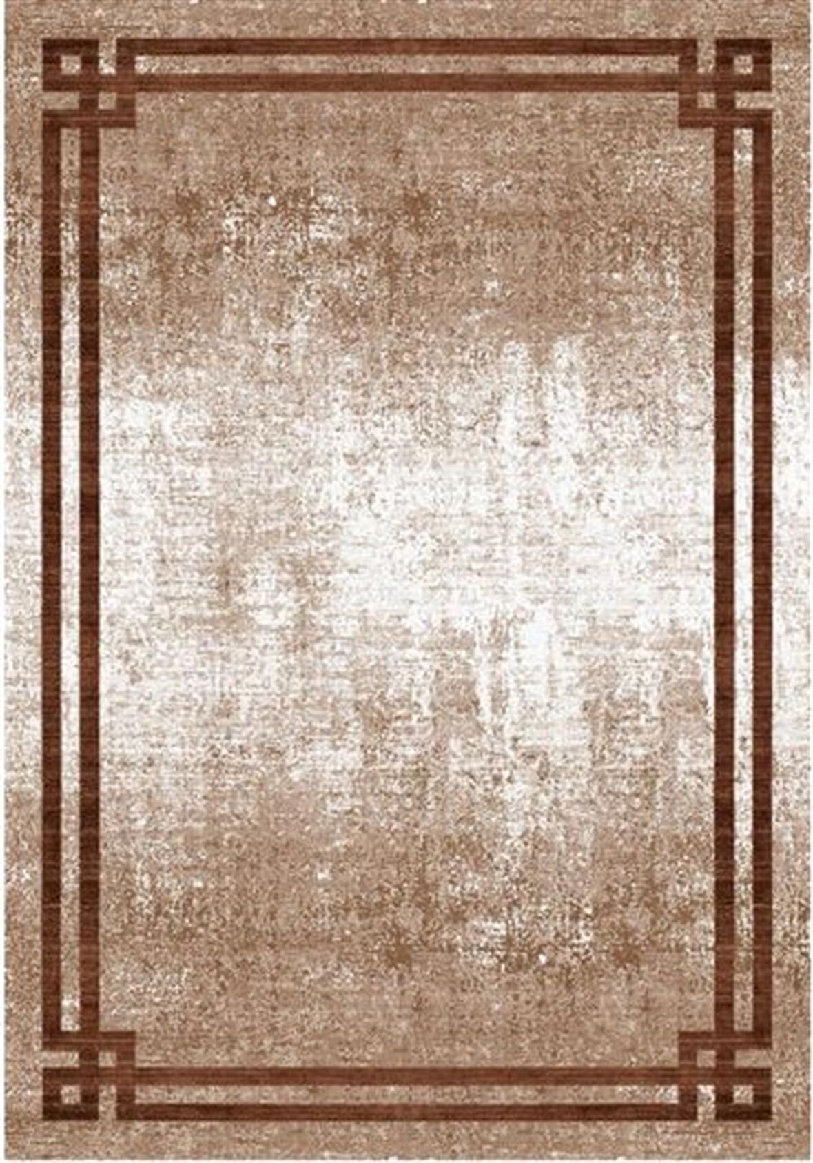 Çam Halı Gloria TD71705 Kahverengi Art Deco Modern Desen Dokuma Saçaklı Kilim