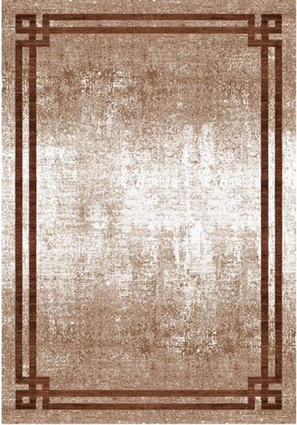 Çam Halı Gloria TD71705 Kahverengi Art Deco Modern Desen Dokuma Saçaklı Kilim