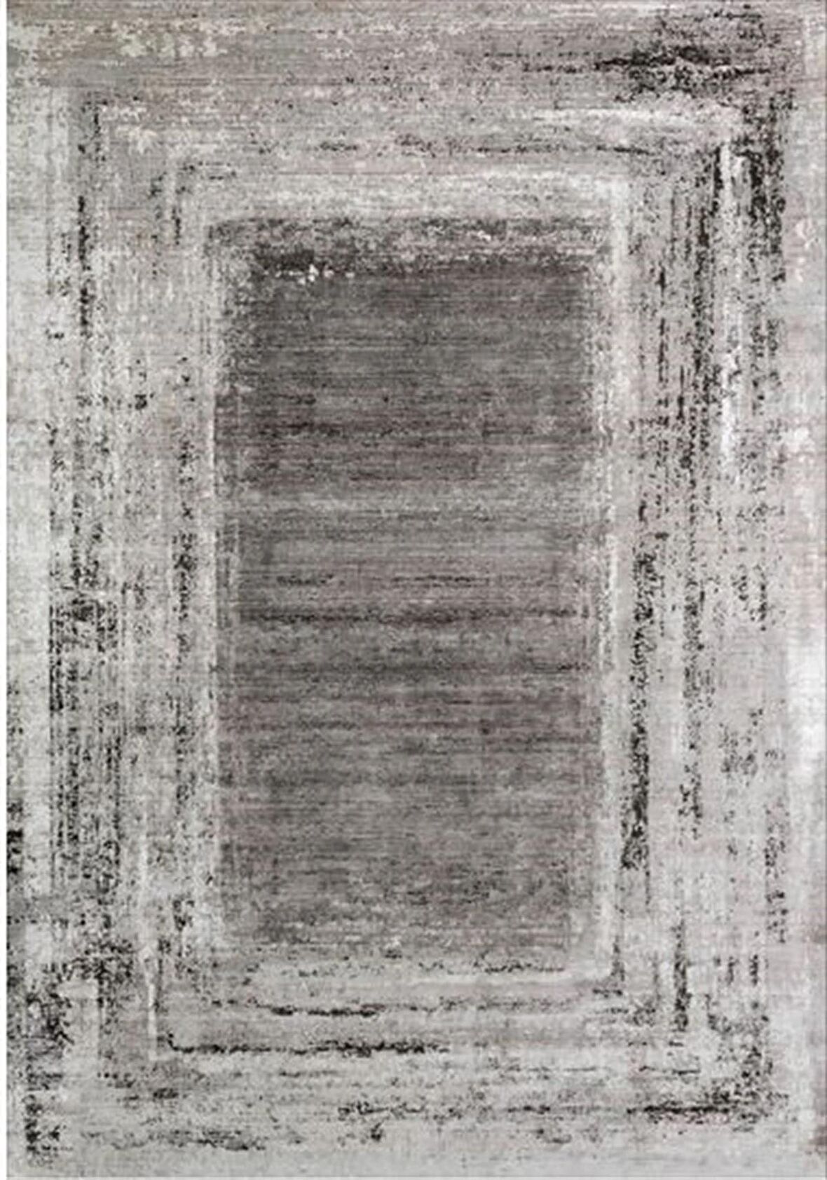 Çam Halı Gloria TD798 Antrasit Art Deco Modern Desen Dokuma Saçaklı Kilim