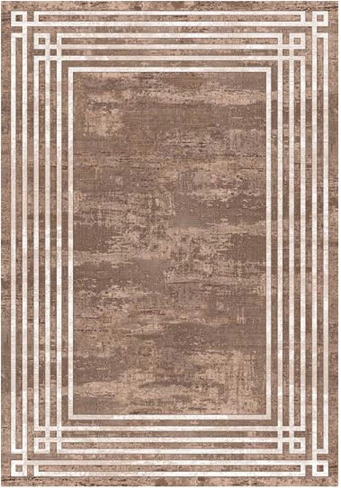 Çam Halı Gloria TD95401 Kahverengi Art Deco Modern Desen Dokuma Saçaklı Kilim