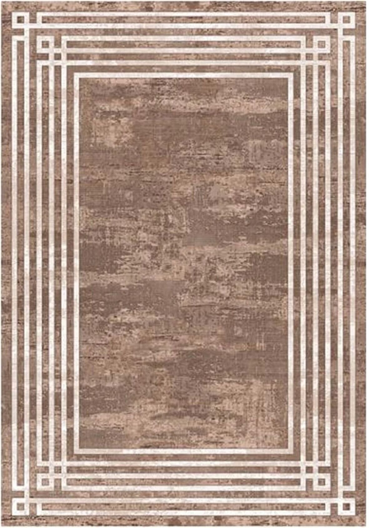 Çam Halı Gloria TD95401 Kahverengi Art Deco Modern Desen Dokuma Saçaklı Kilim