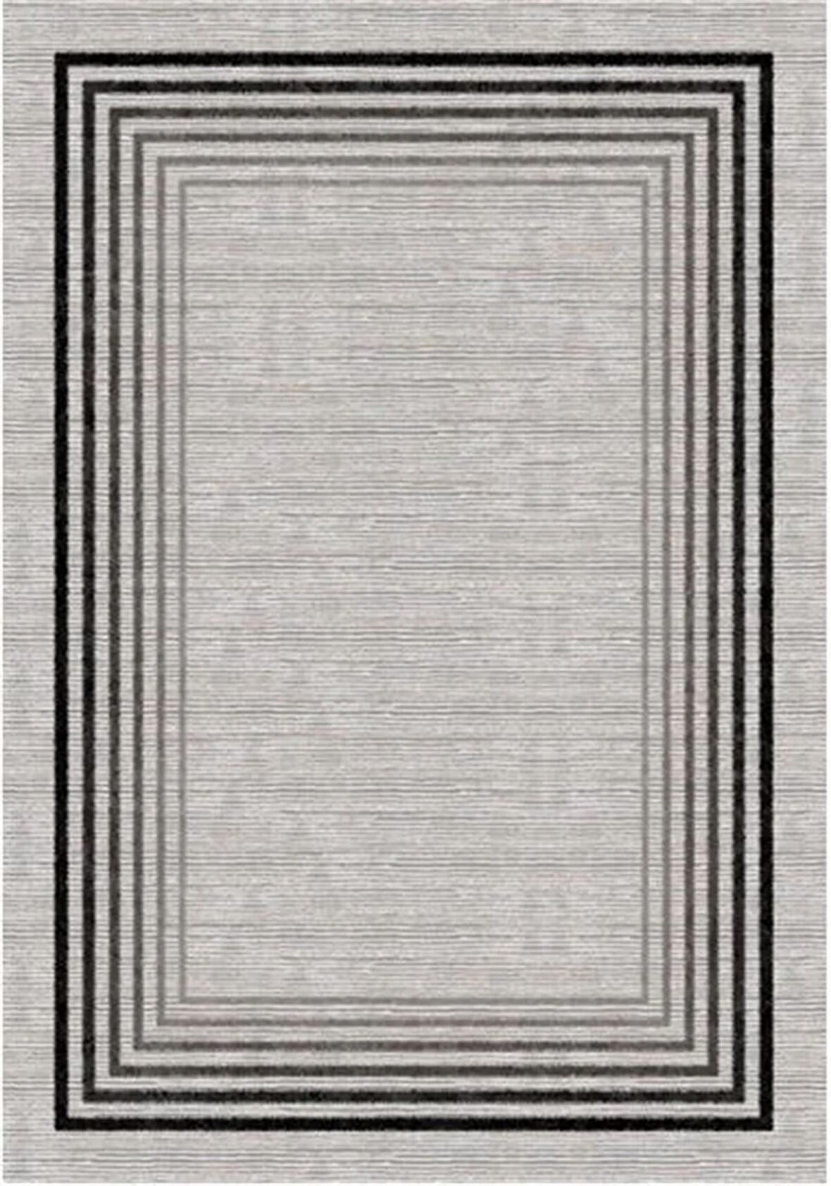 Çam Halı Gloria TD955 Gri Art Deco Modern Desen Dokuma Saçaklı Kilim