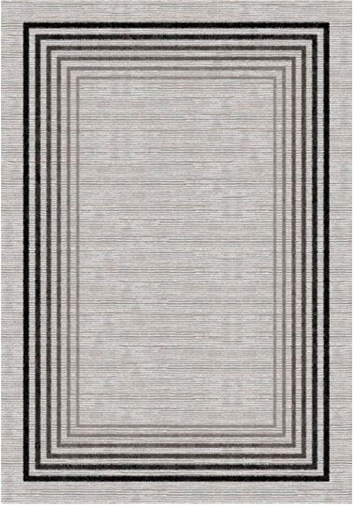 Çam Halı Gloria TD955 Gri Art Deco Modern Desen Dokuma Saçaklı Kilim