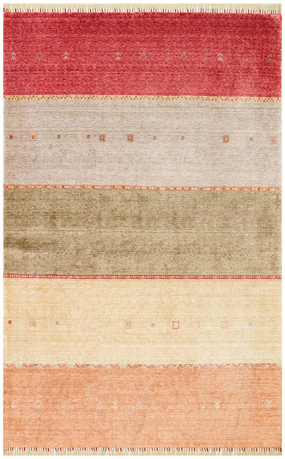 Eko Halı Zara Zr 11 Red Autumn Otantik Desenli Özel Hav Vermeyen ve Kolay Temizlenebilir Tensel Kullanılarak El Emeği ile Özel Tezgahlarda Üretilen Modern Uşak Halısı