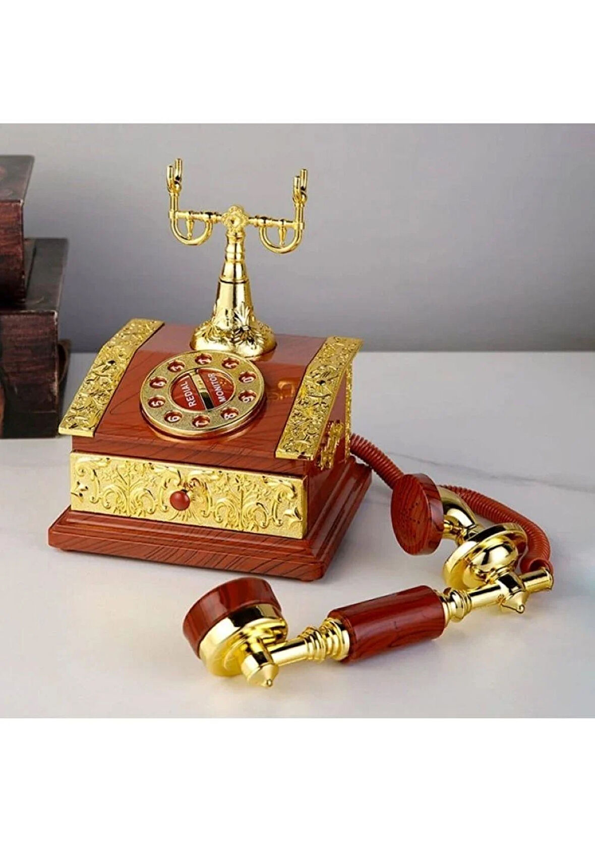 Nostaljik Telefon Müzik Kutusu Çekmeceli Takı Kutusu