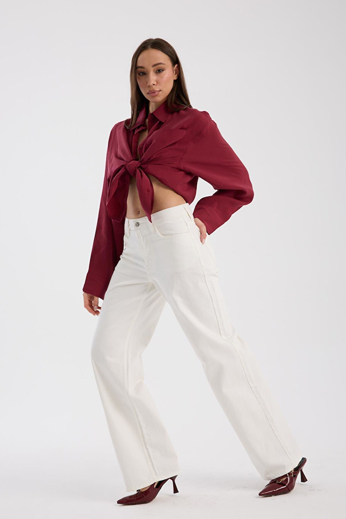 %100 Pamuk Geniş Paça Yazlık Rahat Ve Şık Spor Kot Pantolon