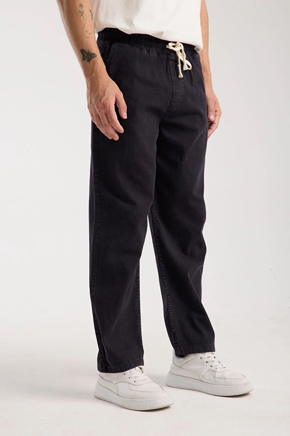  %100 Pamuk İpli Bağlamalı Bol Kesim Pantolon 