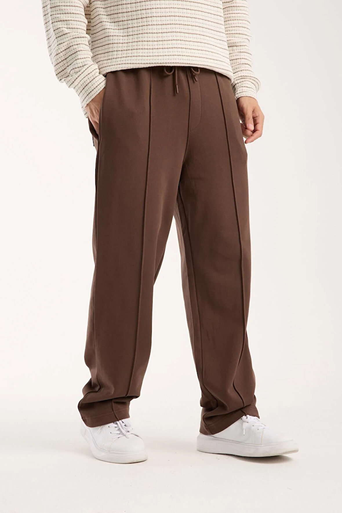 %100 Pamuk Bağcıklı Bel Bol Kesim Baggy Pantolon