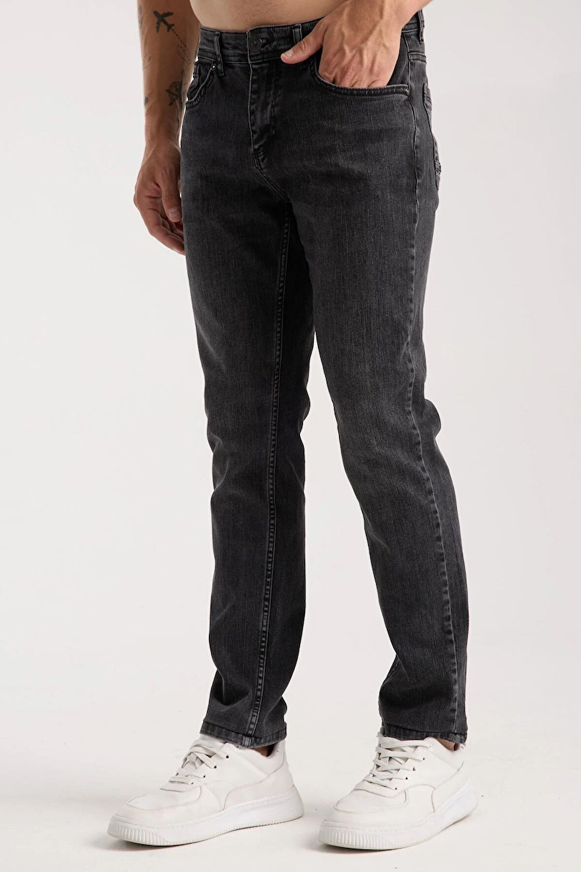 Streç Dar Paça Erkek Kot Pantolon - Esnek Likralı Slim Fit Jean - Konforlu Pamuklu Kumaş