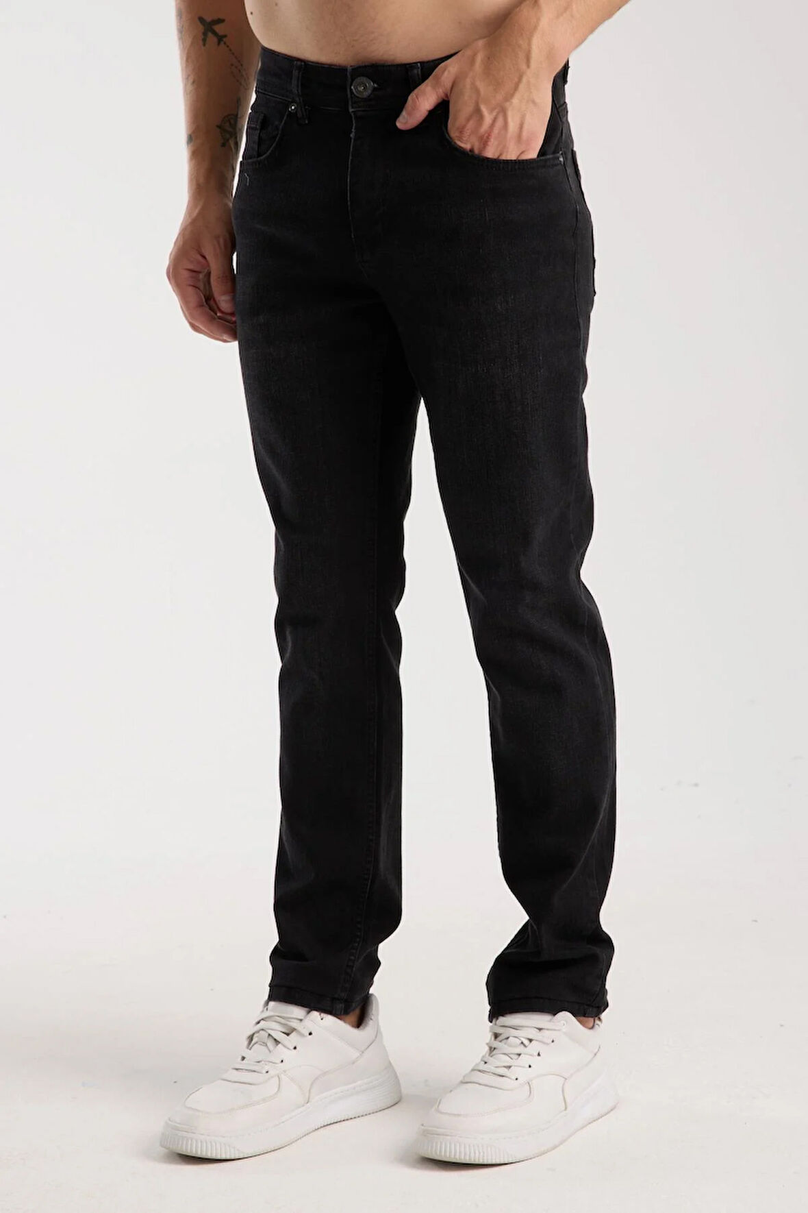 Streç Dar Paça Erkek Kot Pantolon - Esnek Likralı Slim Fit Jean - Konforlu Pamuklu Kumaş