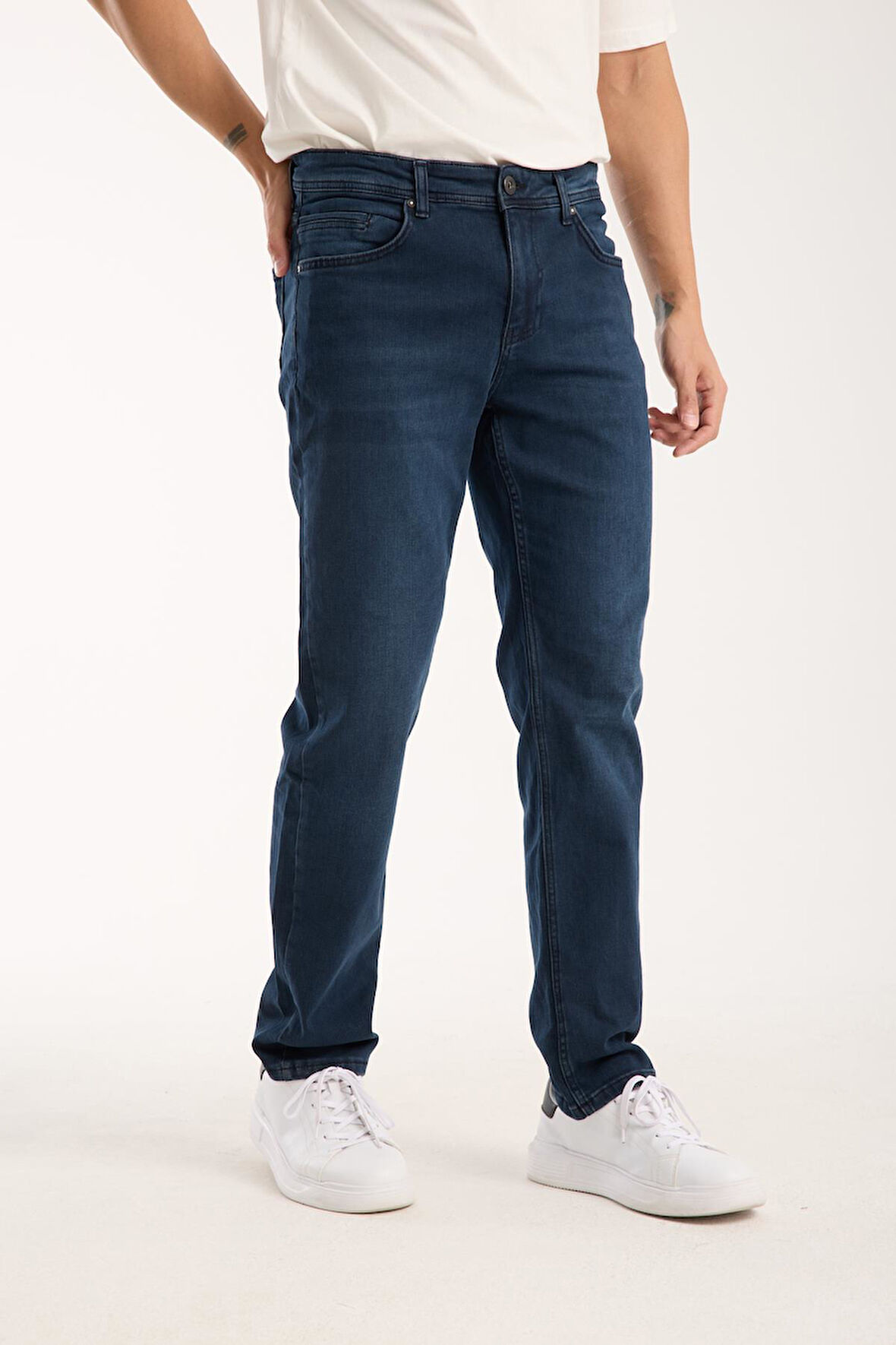 Erkek Regular Likralı Esnek Kot Pantolon Jean - %98 Pamuk %2 Lycra