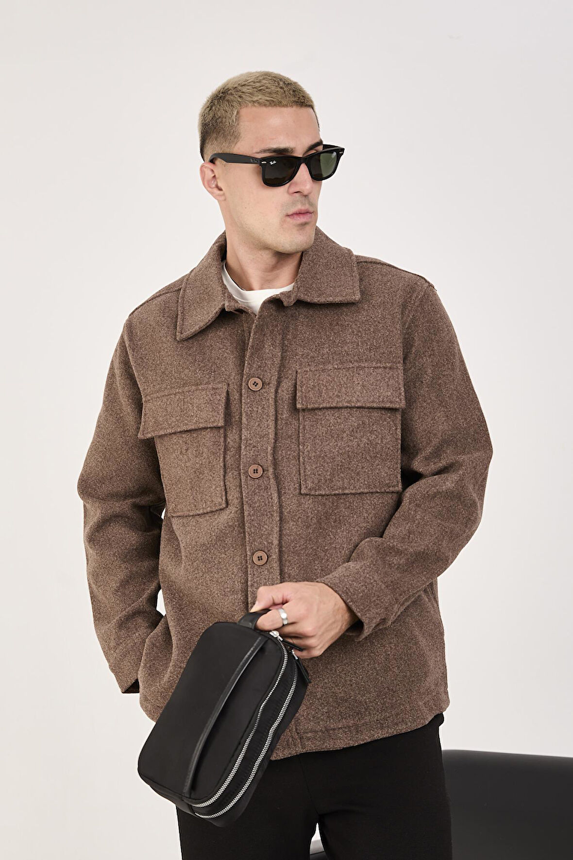 Oversize/Regular Fit Düğmeli %100 Pamuk Ceket - Kışlık Basic Model