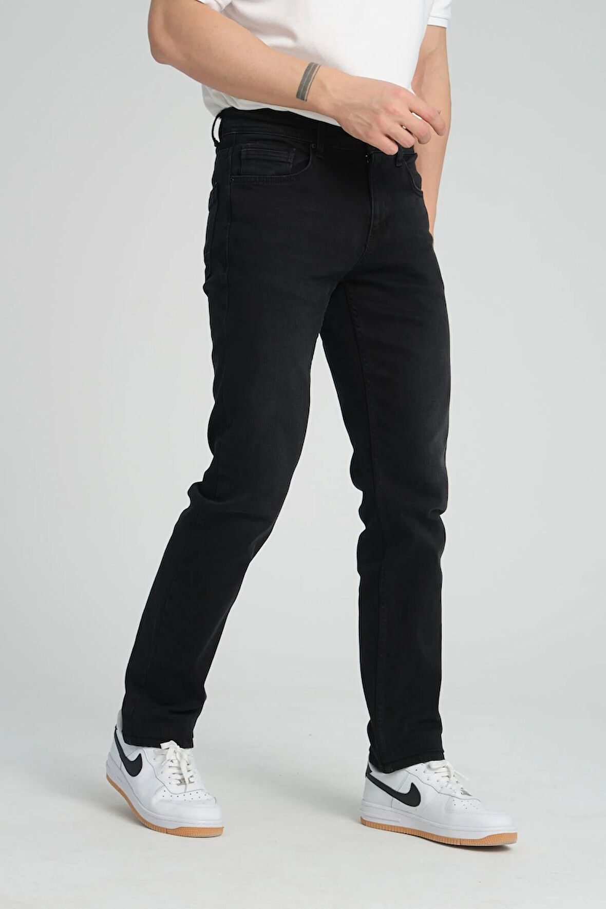 Erkek Regular Fit Düz Paça Kot Pantolon - Esnek %98 Pamuk %2 Likra Jean