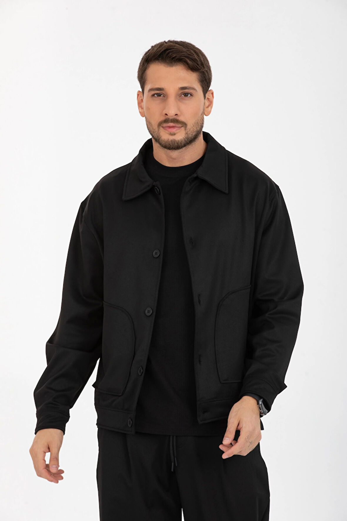 Erkek Mont Ceket - Smart Casual Gömlek Yaka Model - Poliviskon Kumaş 