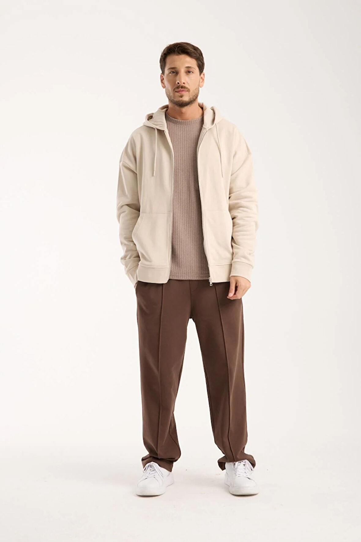 %100 Pamuk Kapüşonlu Sweatshirt & Eşofman Altı Kombin