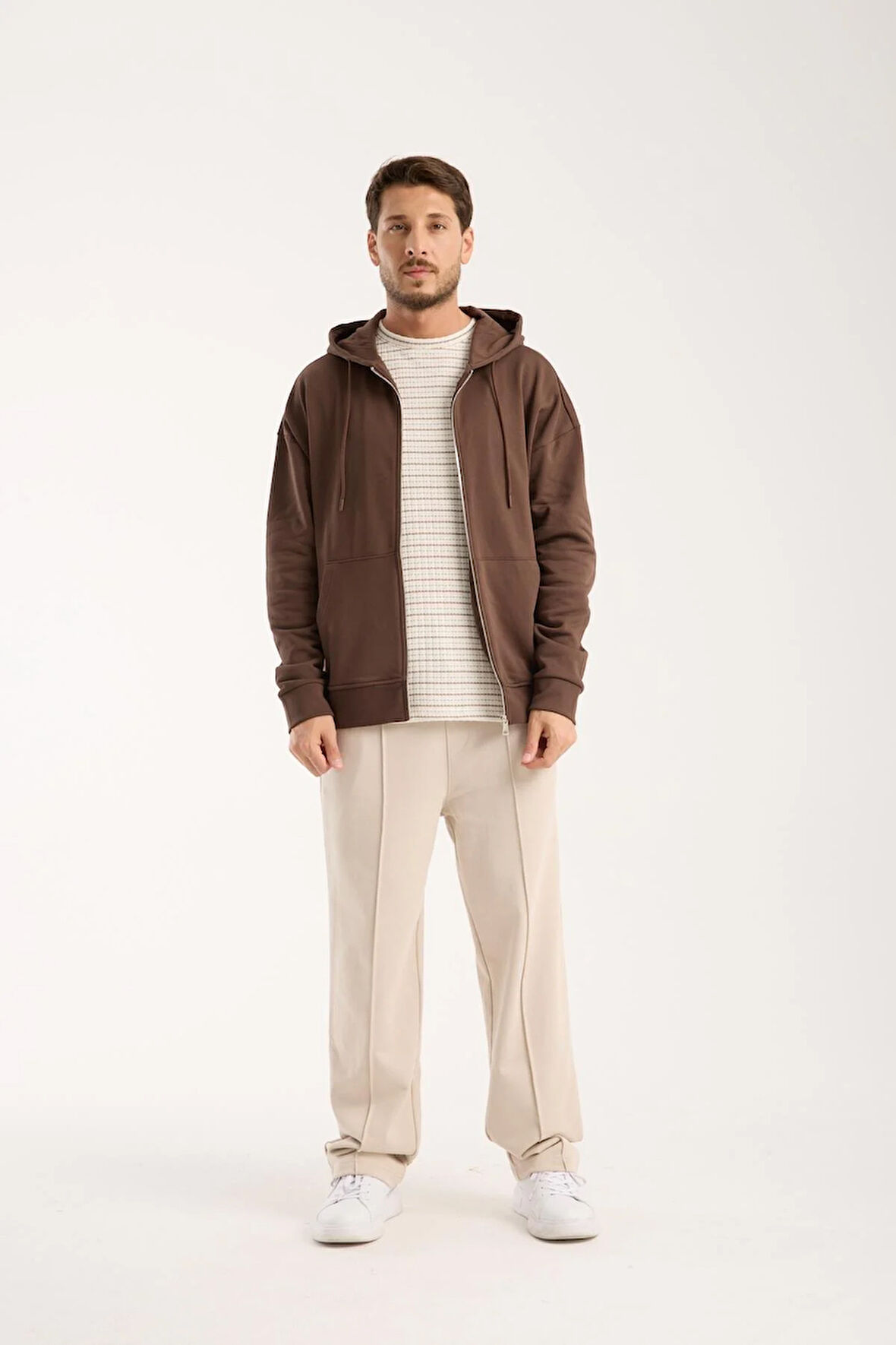 %100 Pamuk Kapüşonlu Sweatshirt & Eşofman Altı Kombin