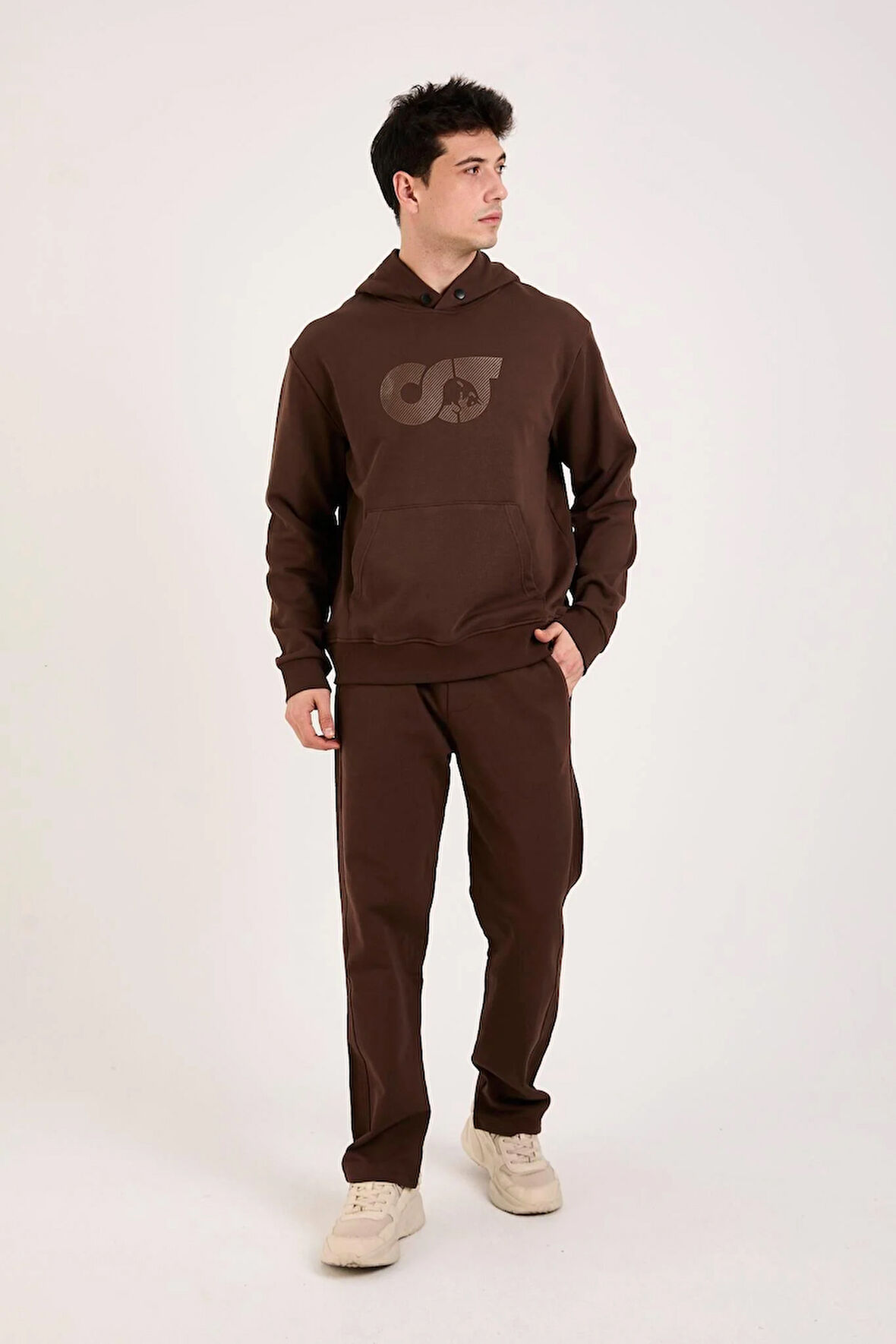 %100 Pamuk Relax Fit Erkek Hoodie – Ön Baskılı Kapüşonlu Sweatshirt