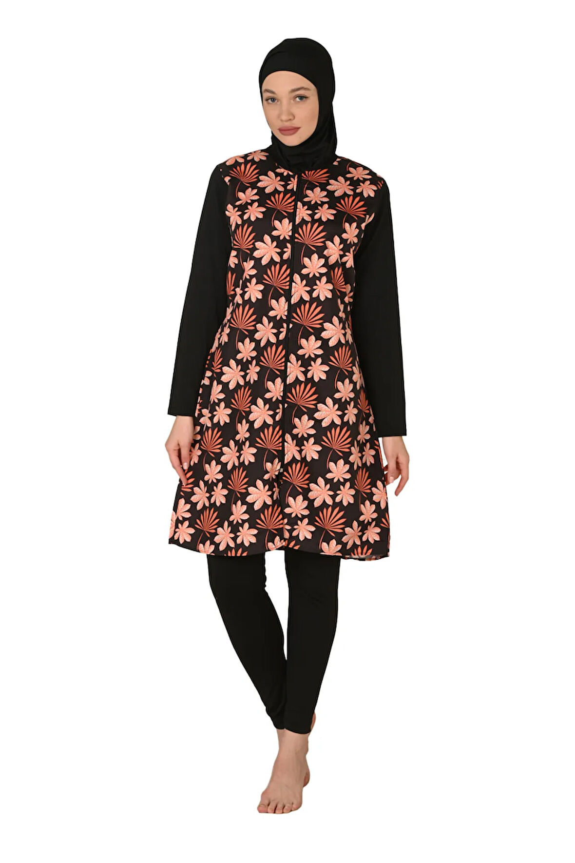 Tam Kapalı Paraşüt Kumaş Tesettür Mayo 3436