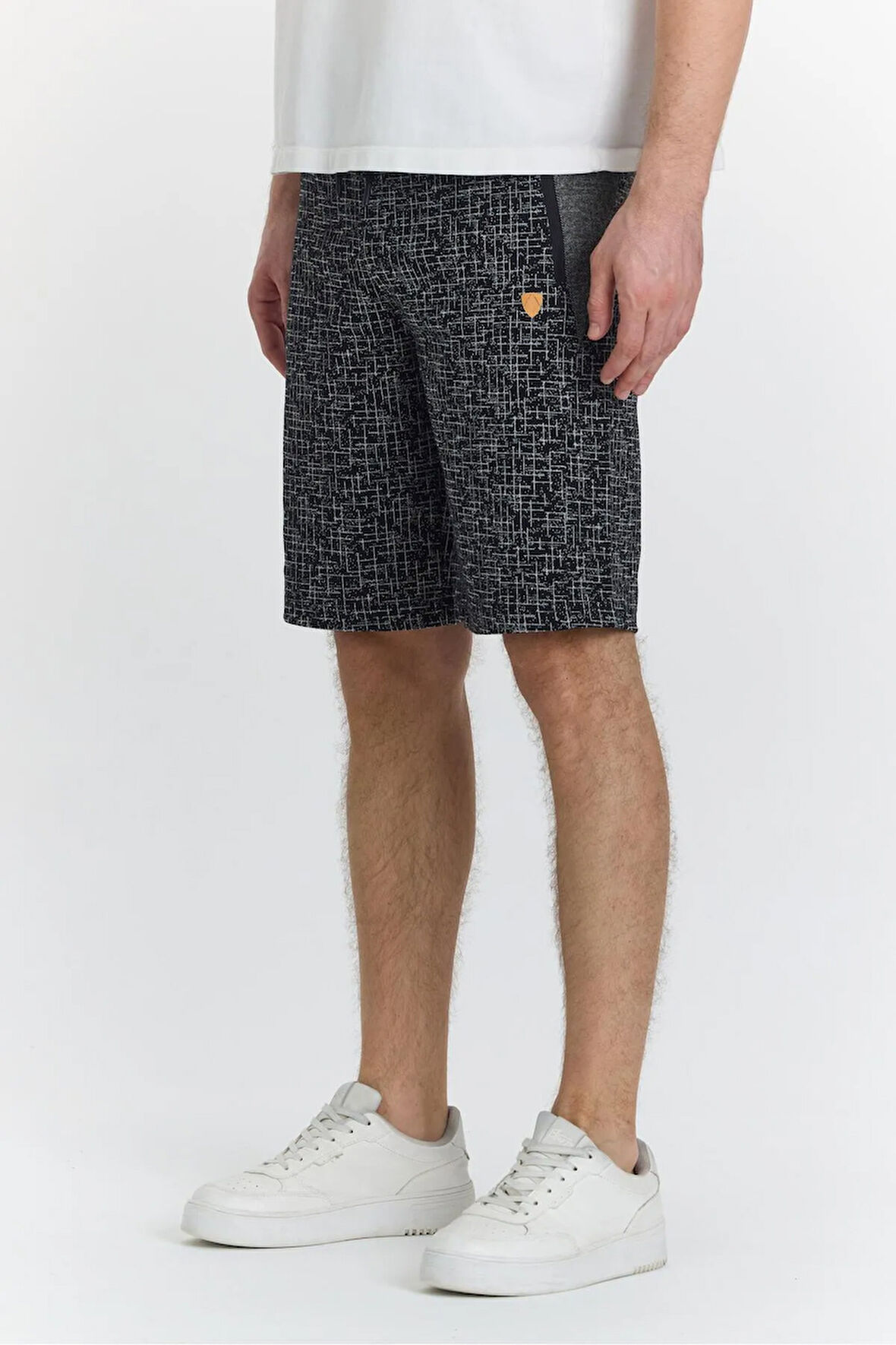 Erkek Polycotton Baskılı Şort Lacivert 6047-L