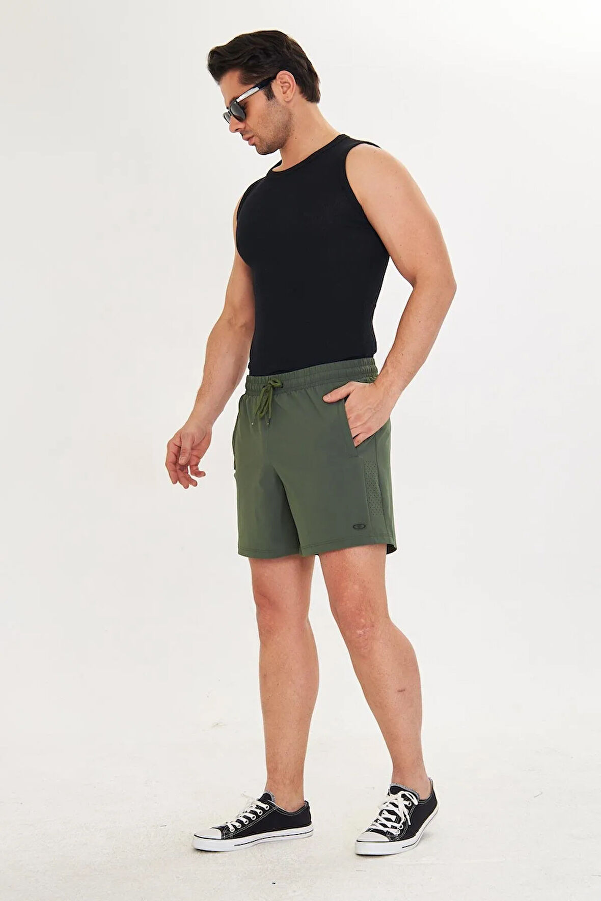 Erkek StretchFit İçi Astarlı Esnek Sporcu Şortu Siyah 2658-S