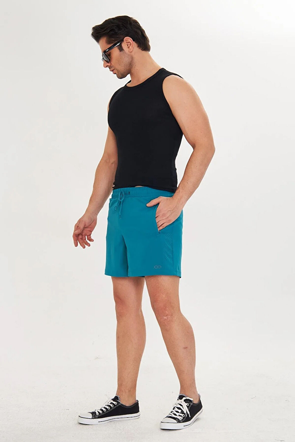 Erkek StretchFit İçi Astarlı Esnek Sporcu Şortu Siyah 2658-S