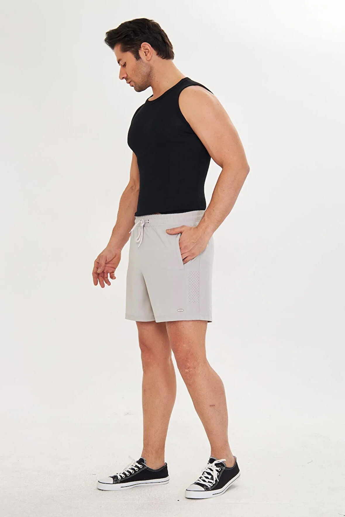 Erkek StretchFit İçi Astarlı Esnek Sporcu Şortu Siyah 2658-S