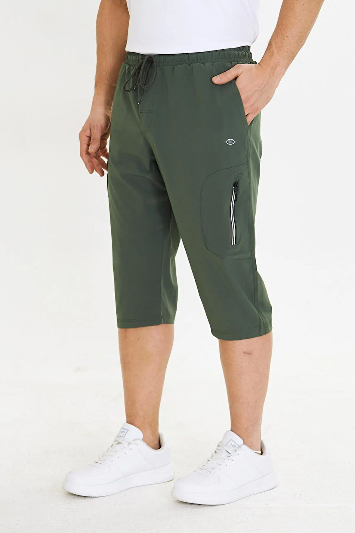 Erkek StretchFit Kargo Cepli Esnek Kapri Bej 6035-B