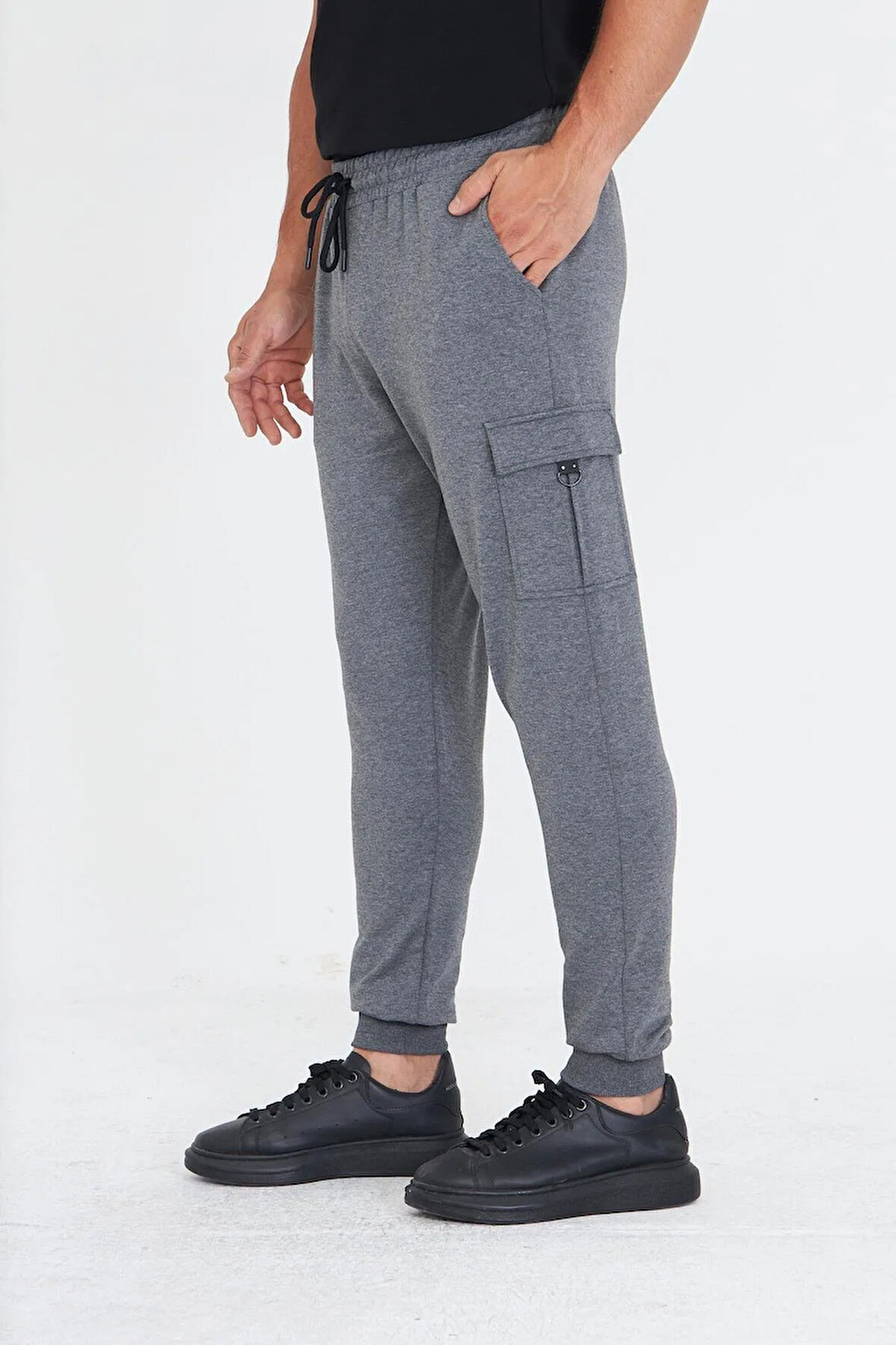 Erkek Pamuklu Kargo Cepli Eşofman Altı Lacivert 5821-L