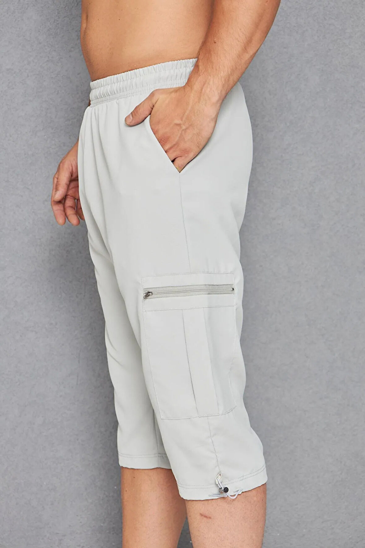 Erkek Kargo Cepli Micro Deniz Kapri Gri 2665-G