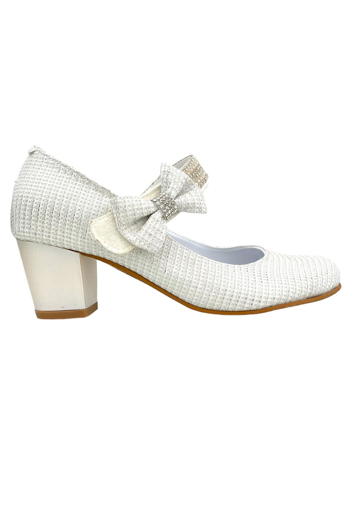 Fiyonklu Topuklu Abiye Çocuk Ayakkabısı Sedef Çupra