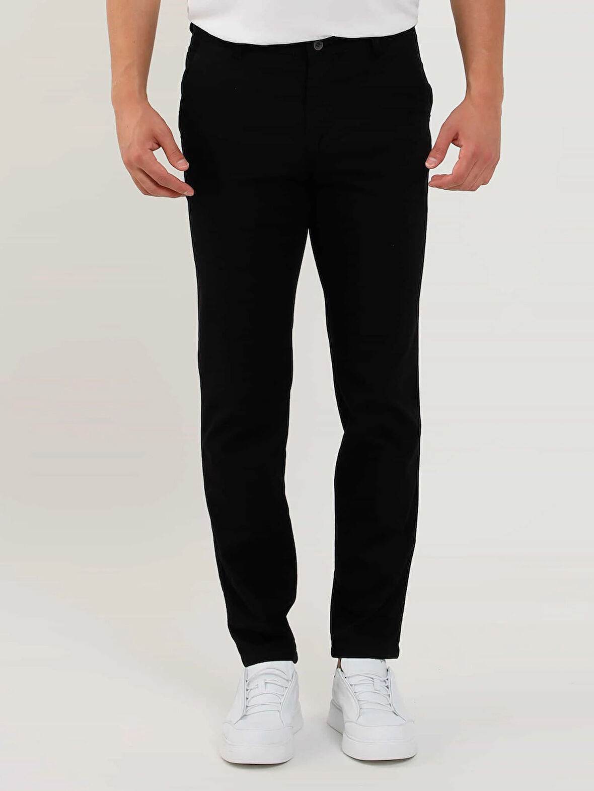 Dufy Siyah Erkek Slim Fit Petek Desenli Casual Pantolon - 103220