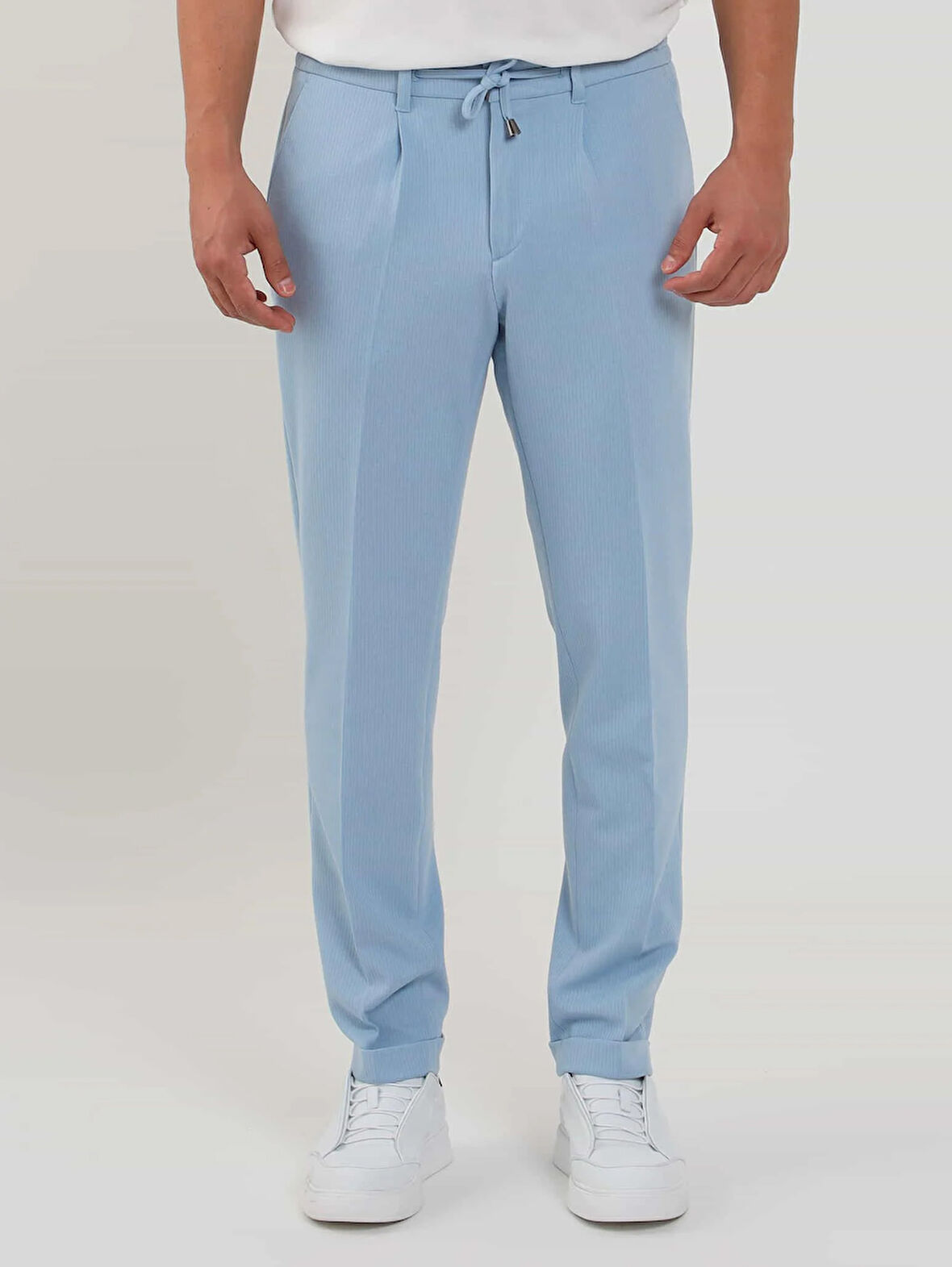 Dufy Mavi Erkek Slim Fit Fitilli Jogger Pantolon - 104486