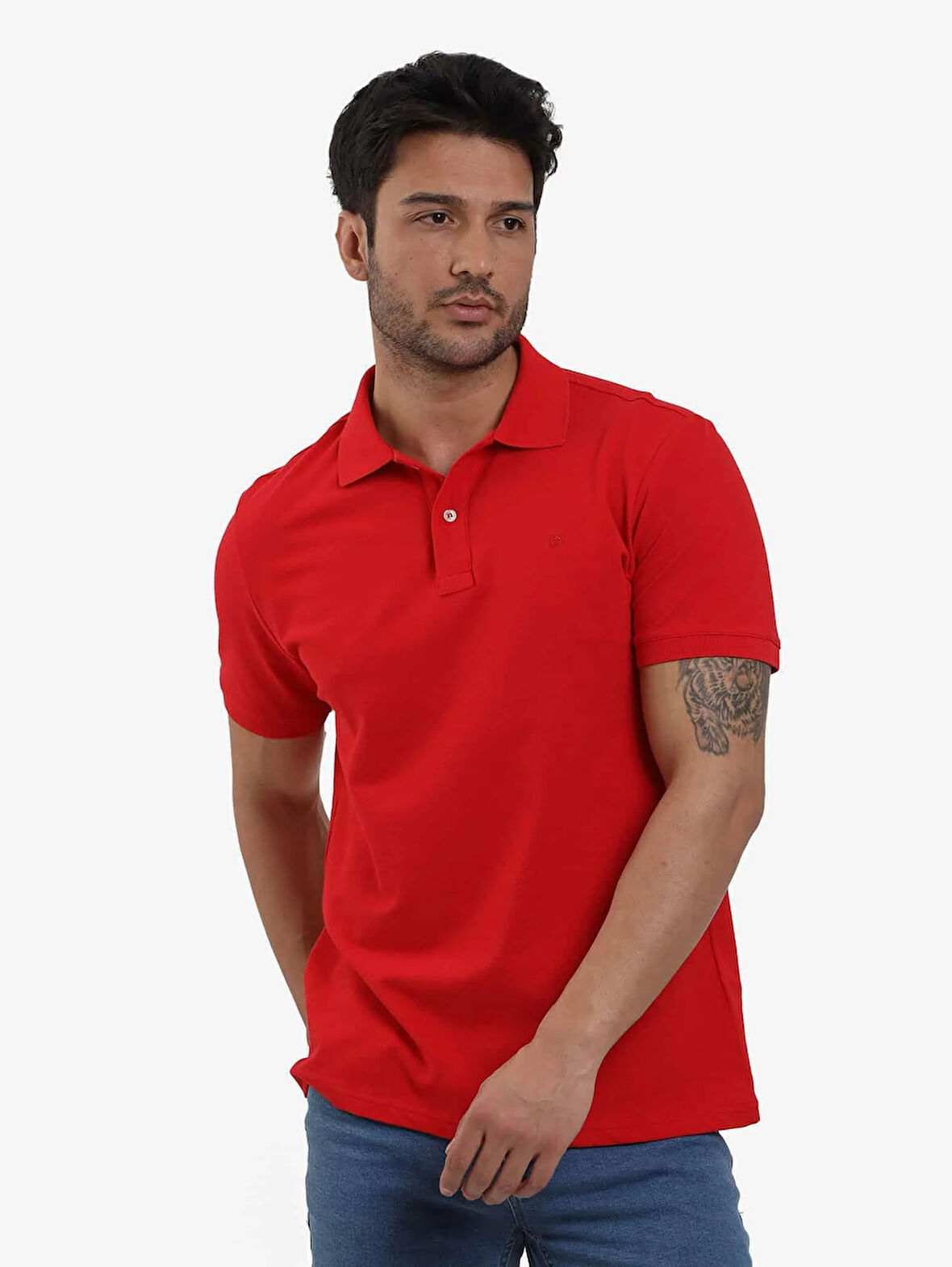 Dufy Kırmızı Erkek Slim Fit Düz Polo Yaka Tshirt - 105086