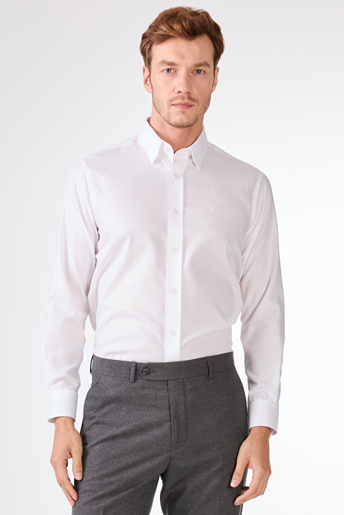 BEYAZ   DÜZ ERKEK GÖMLEK - REGULAR FIT