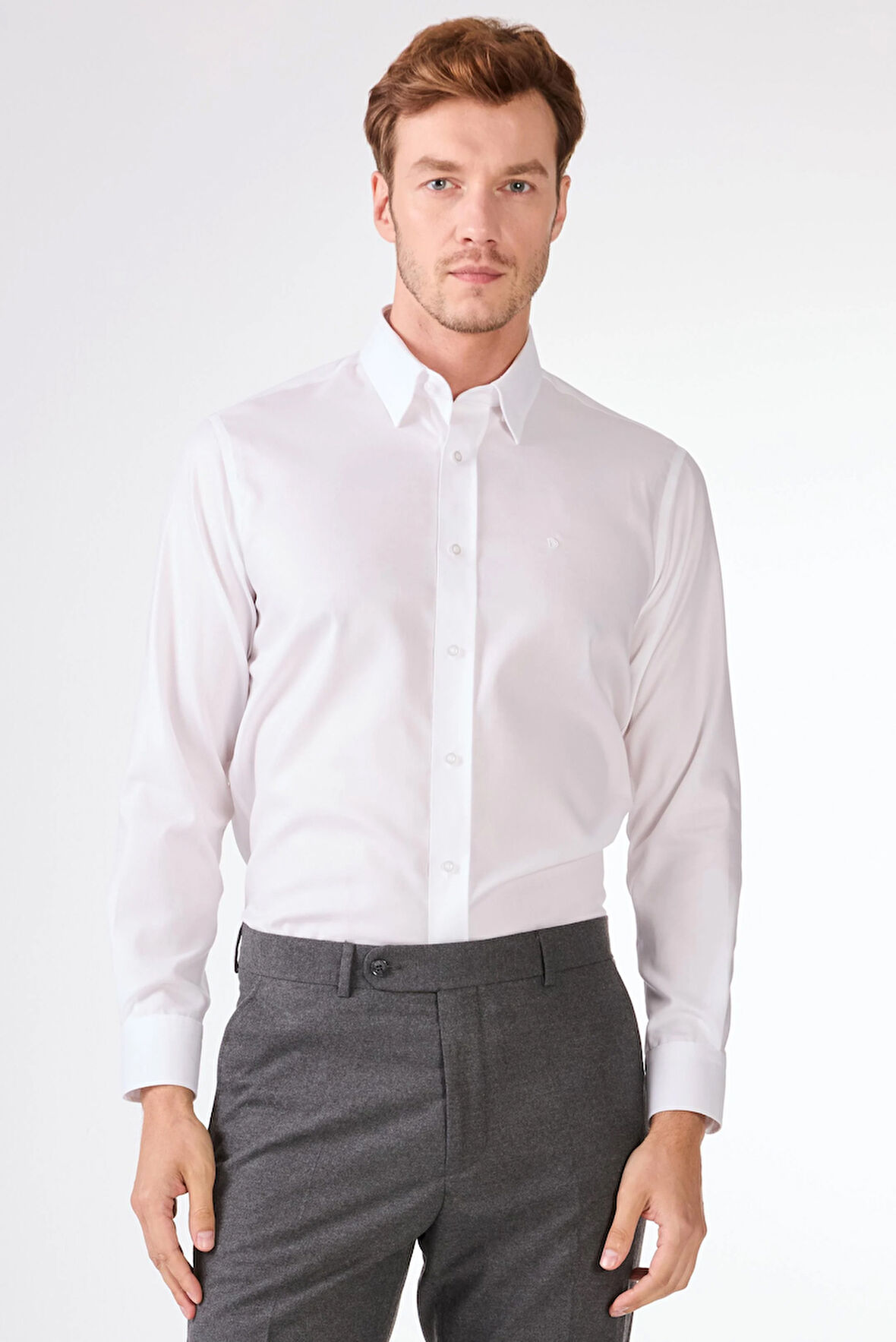 BEYAZ   DÜZ ERKEK GÖMLEK - REGULAR FIT