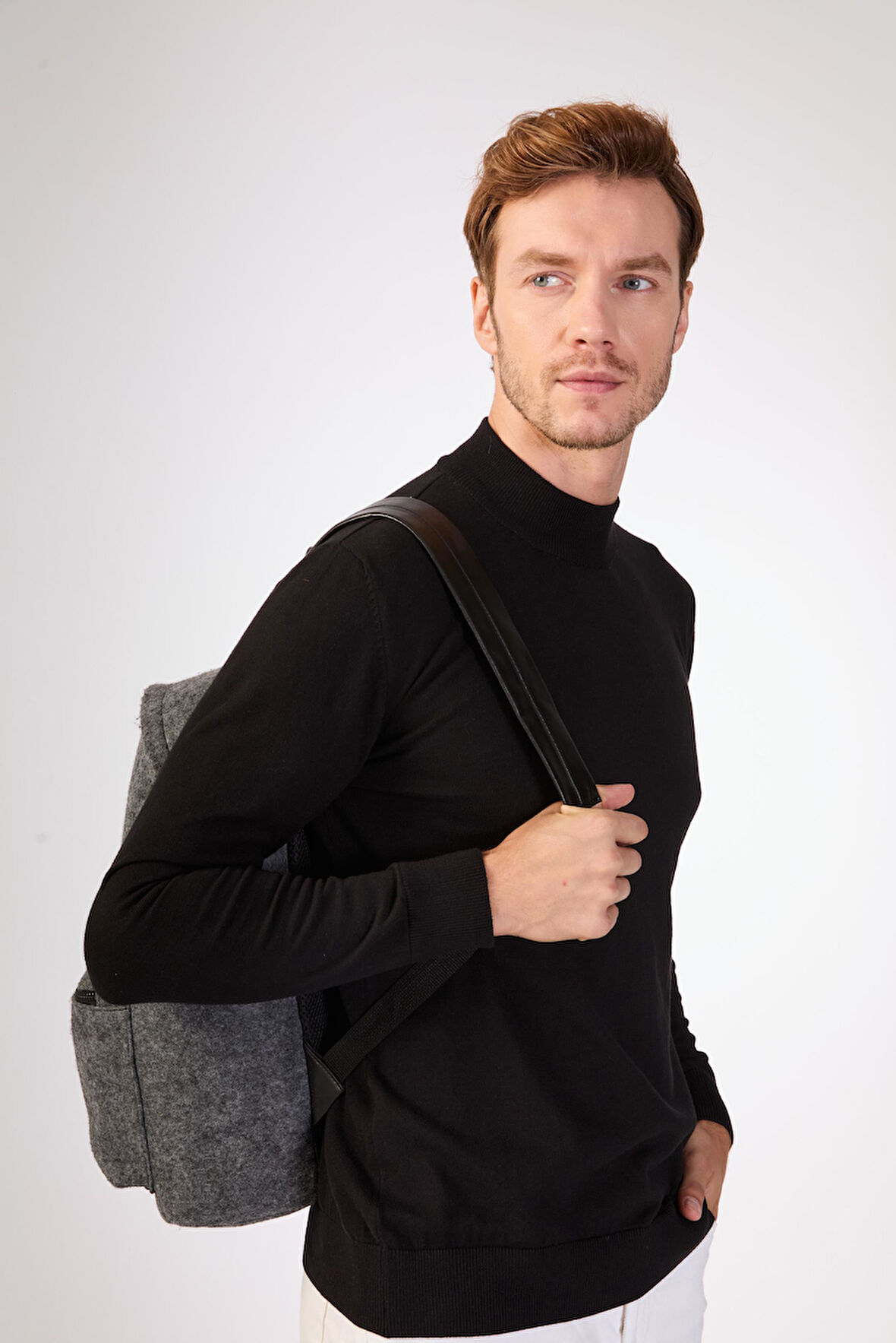 Siyah   Düz Erkek Triko - Slim Fit