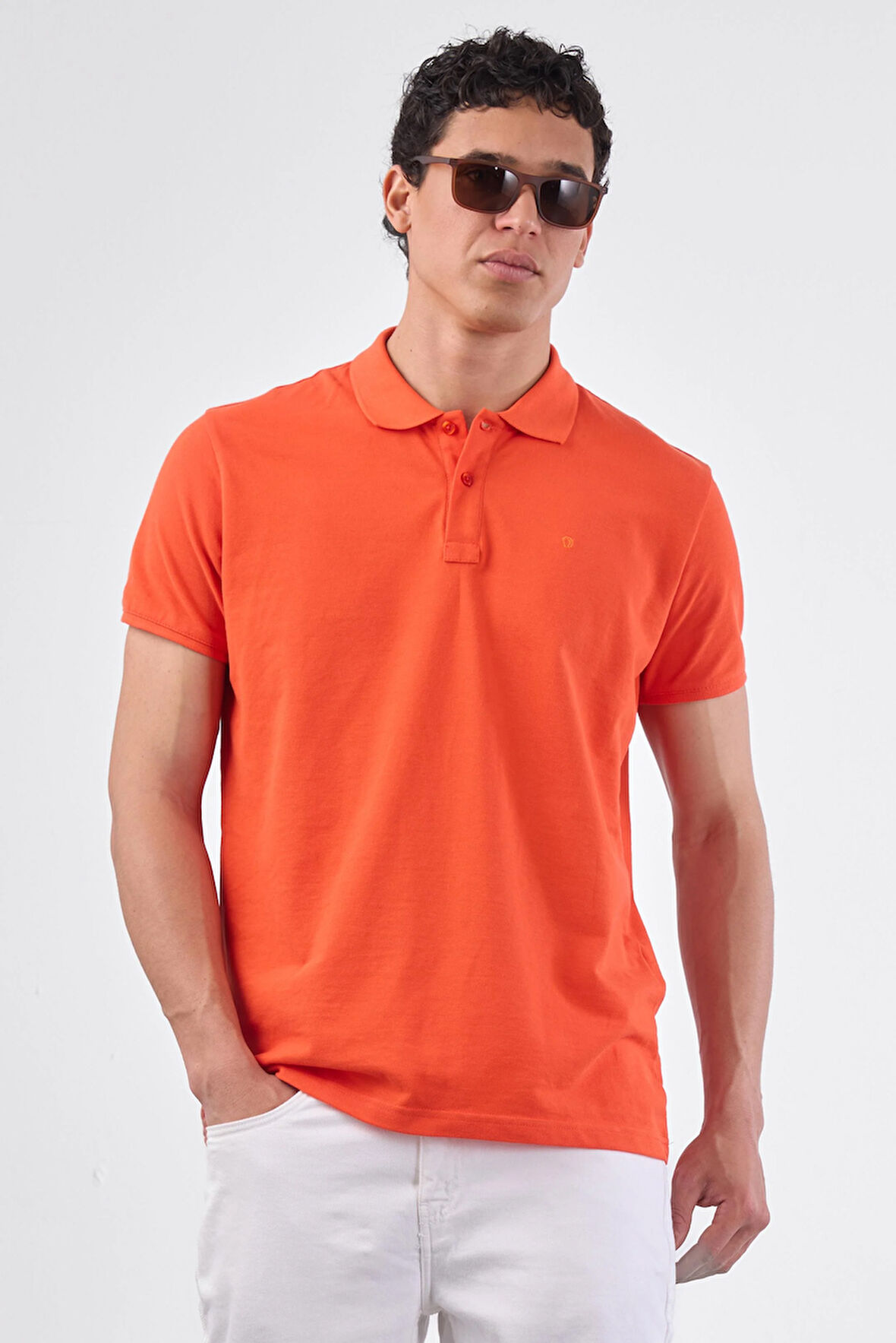 Kırmızı   Düz Erkek T-Shirt - Slim Fit