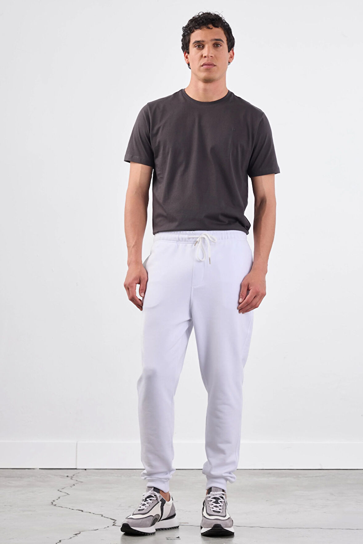 Beyaz    Erkek Eşofman Altı - Regular Fit