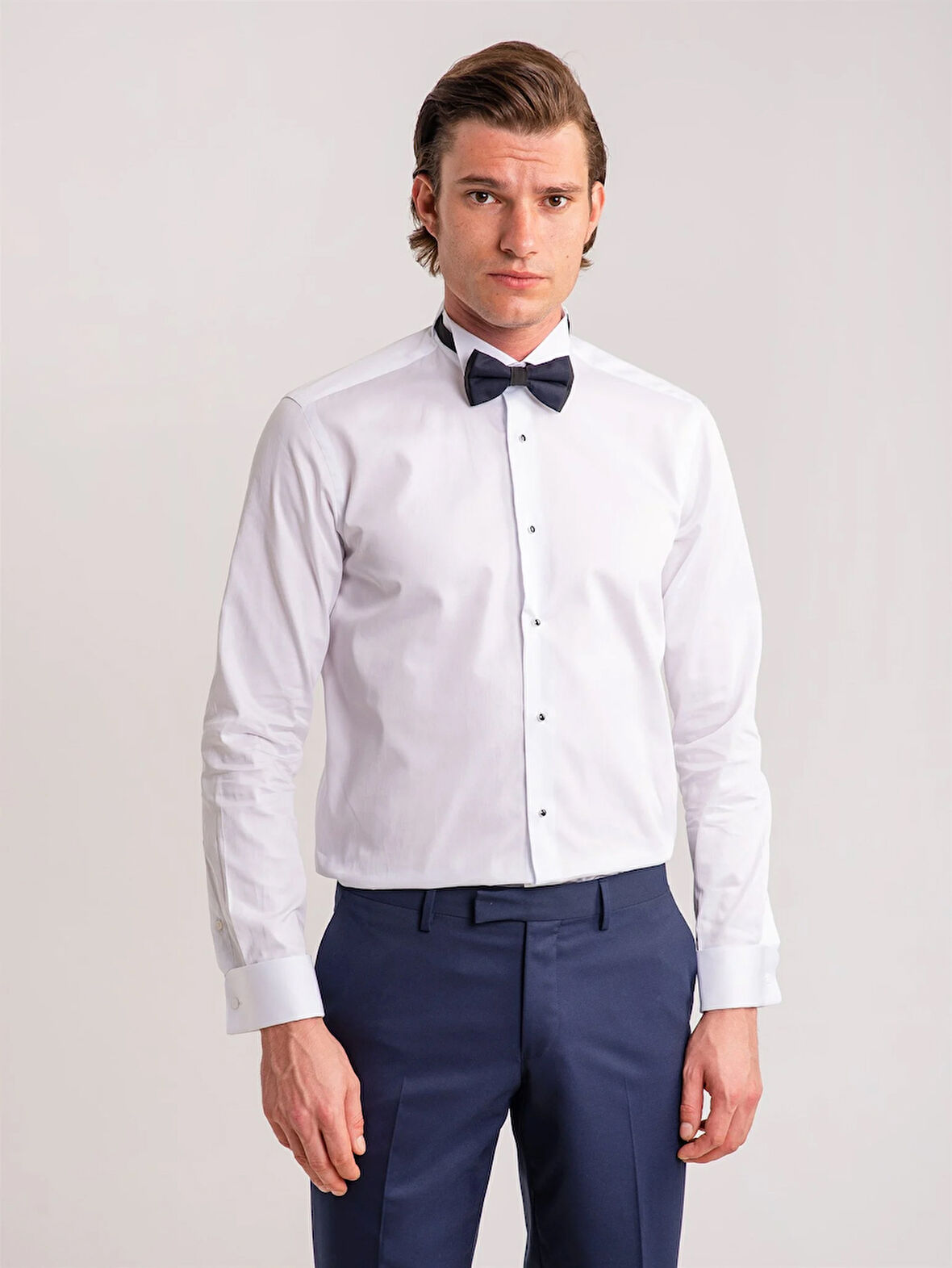 Dufy Beyaz Erkek Ekstra Slim Fit Pamuklu Ata Yaka Uzun Kol Gömlek - 48990