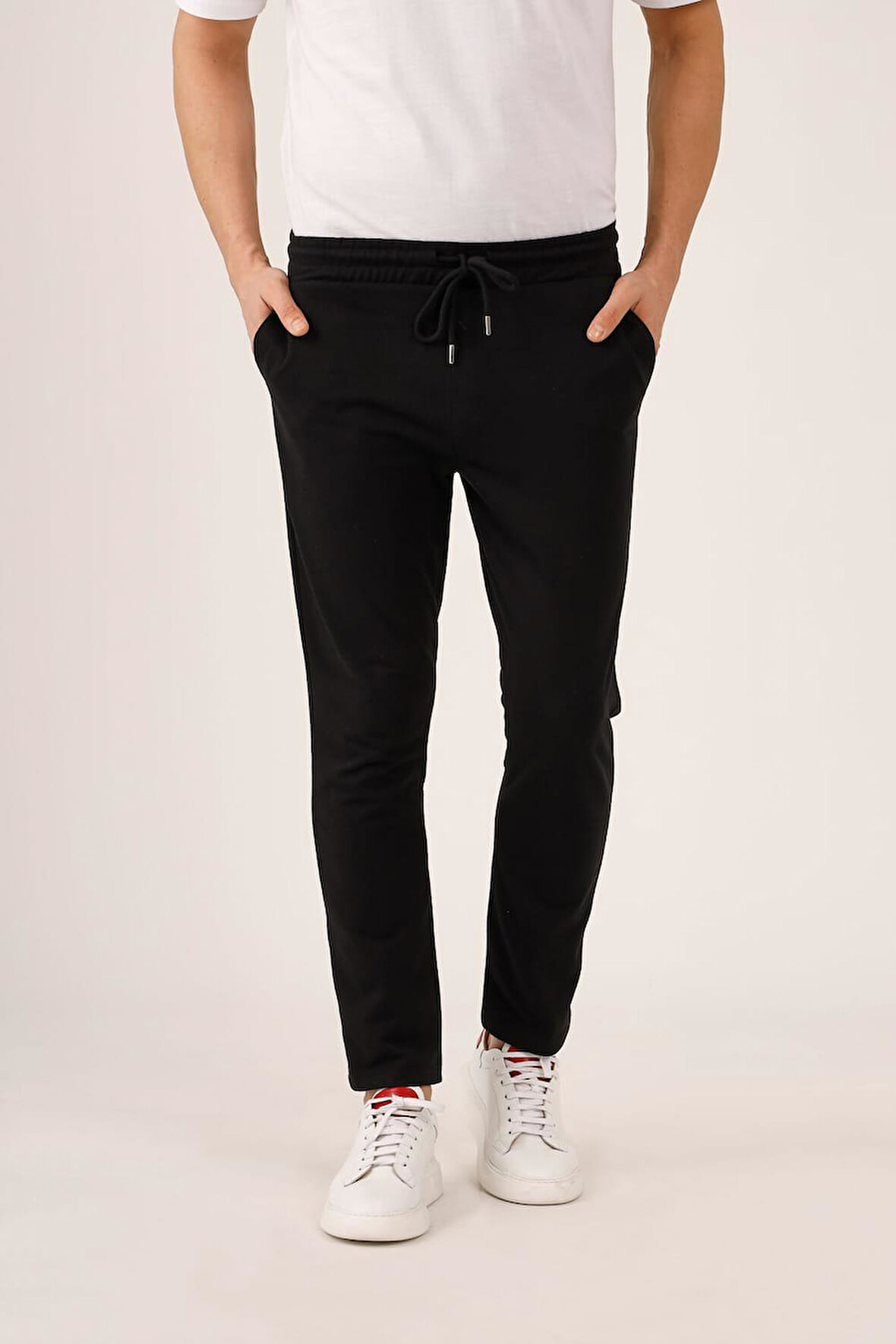 Dufy Siyah Erkek Ekstra Slim Fit Düz Casual Eşofman Altı - 93058